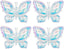 4pcs Iridescents Clear Buttefly Foil Balloons, 26