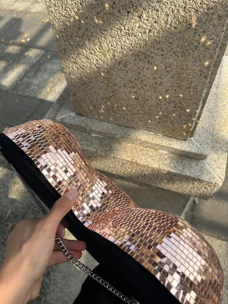 Rose Gold Disco Mirror Mosaic Mirror