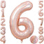 40 Inch Laser Rose Gold Number Foil Balloon