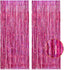 2 Pack 3.2ft x 6.6ft Pink Glittery Tinsel Foil Fringe Curtains