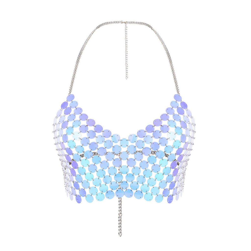 Mermaid Color Sequined Round Handmade Simple Body Chain