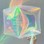 9Pcs Iridescent Clear 4D Cube Balloons 10 Inch