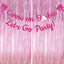 Come on, Let's Go Party Banner with Metallic Pink Fringe Curtains