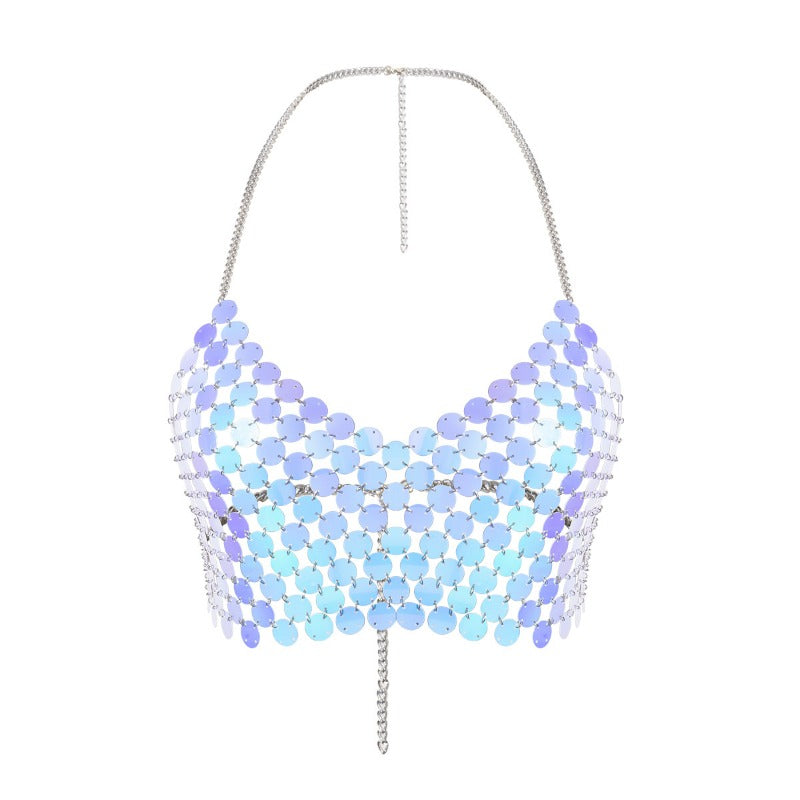 Mermaid Color Sequined Round Handmade Simple Body Chain