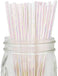 Foil Iridescent Pink Pearl Disposable Paper Paper Straws Pack 100