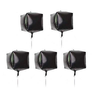 5 Pcs Cube Foil Balloons 24 Inches Square Shaped-Black