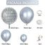 Chrome Metallic Silver Balloon Garland Arch Kit with 4D Laser Disco Foil Balloon