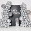 Chrome Metallic Silver Balloon Garland Arch Kit with 4D Laser Disco Foil Balloon