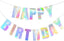 Holographic Happy Birthday Glossy Colorful Rainbow Banner Sign