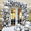 Chrome Metallic Silver Balloon Garland Arch Kit with 4D Laser Disco Foil Balloon