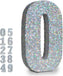 Silver Glittery Number Decoration, 1pc, Birthday/Anniversary, Unisex, Senior, Table Topper, 20*20*3cm