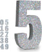 Silver Glittery Number Decoration, 1pc, Birthday/Anniversary, Unisex, Senior, Table Topper, 20*20*3cm