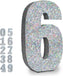 Silver Glittery Number Decoration, 1pc, Birthday/Anniversary, Unisex, Senior, Table Topper, 20*20*3cm