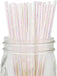 Foil Iridescent Pink Pearl Disposable Paper Paper Straws Pack 100