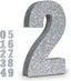 Silver Glittery Number Decoration, 1pc, Birthday/Anniversary, Unisex, Senior, Table Topper, 20*20*3cm