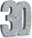 Silver Glittery Number Decoration, 1pc, Birthday/Anniversary, Unisex, Senior, Table Topper, 20*20*3cm