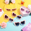 Pink 12 Pairs Heart Shaped Retro Sunglasses