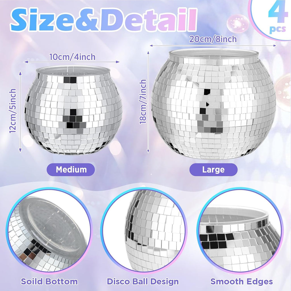 Silver Color Disco Ball Flower Vase/Disco Ice Bucket