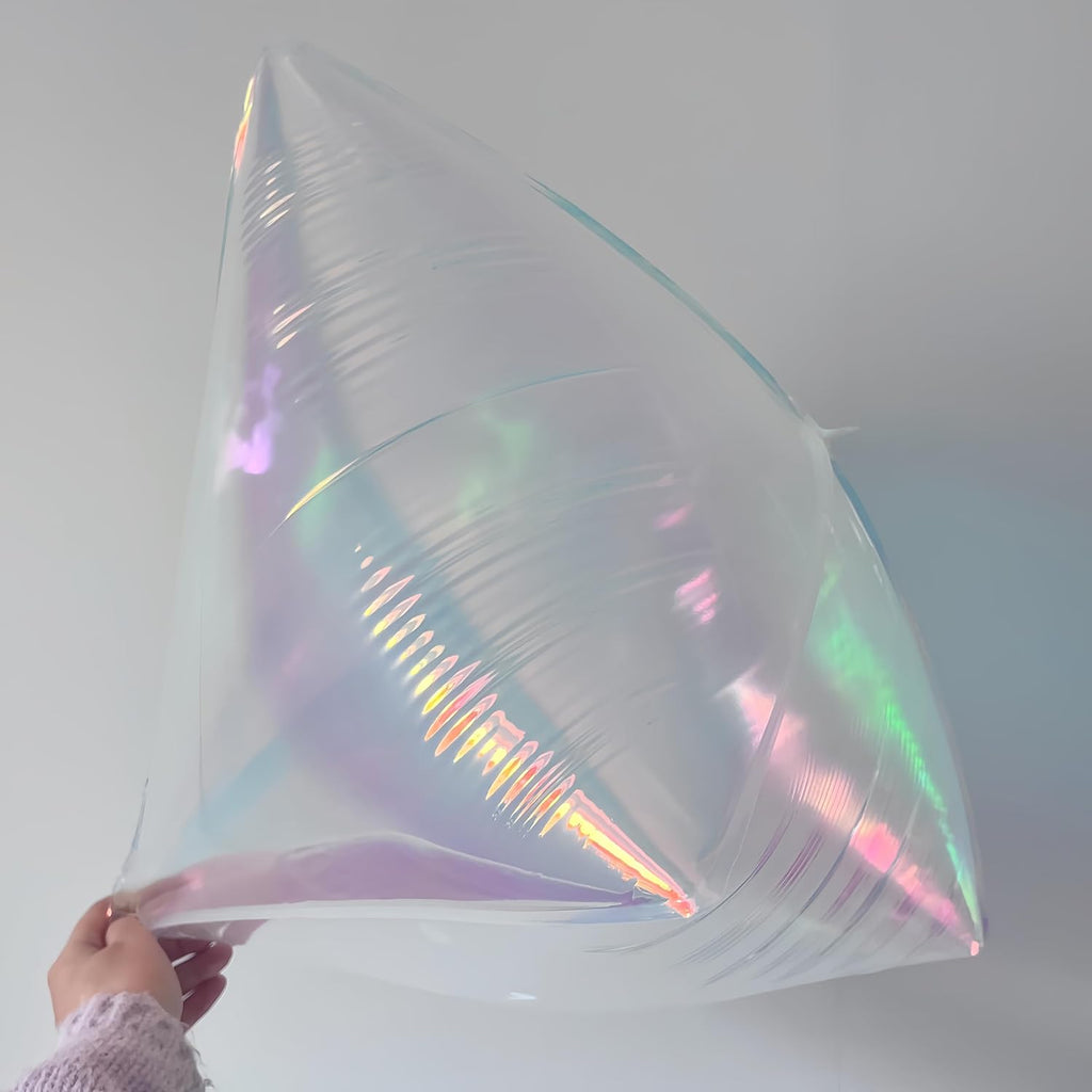 4Pcs Iridescent Diamond 4D Balloons, 24"