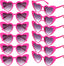 Pink 12 Pairs Heart Shaped Retro Sunglasses