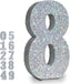 Silver Glittery Number Decoration, 1pc, Birthday/Anniversary, Unisex, Senior, Table Topper, 20*20*3cm