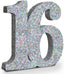 Silver Glittery Number Decoration, 1pc, Birthday/Anniversary, Unisex, Senior, Table Topper, 20*20*3cm