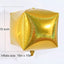 Gold Holographic Laser Cube Foil Balloons 4 Count 15"