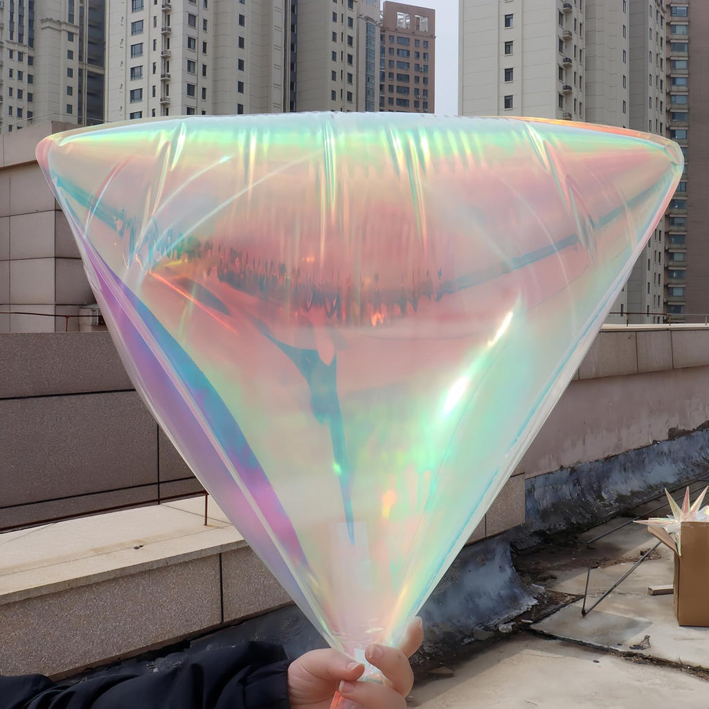 4Pcs Iridescent Diamond 4D Balloons, 24"