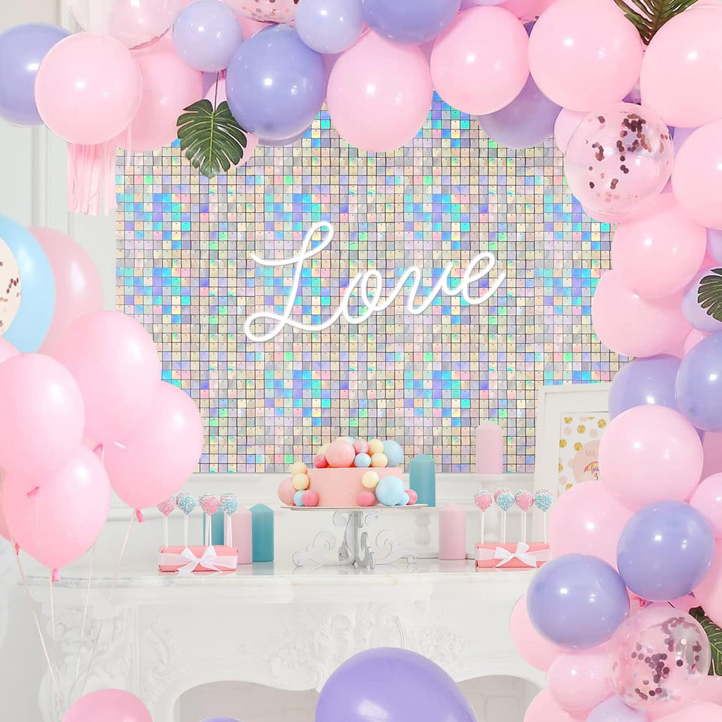 Laser Sequin Shimmer Wall Backdrop, Square Sequin