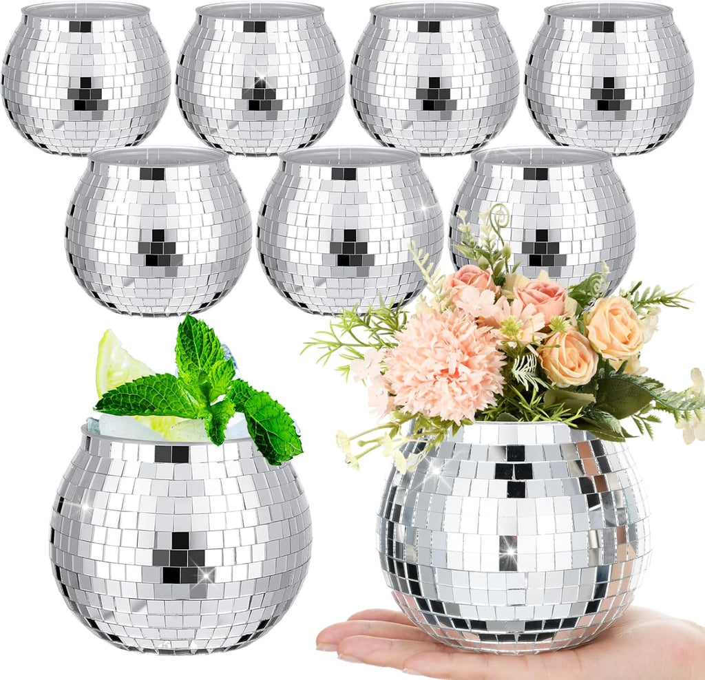 Silver Color Disco Ball Flower Vase/Disco Ice Bucket