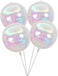 22Inch Iridescent Peral White 4D Sphere Balloons (4pcs)