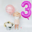 40 Inch Large Laser Hot Pink Foil Helium Number Balloons 0-9