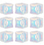 9Pcs Iridescent Clear 4D Cube Balloons 10 Inch