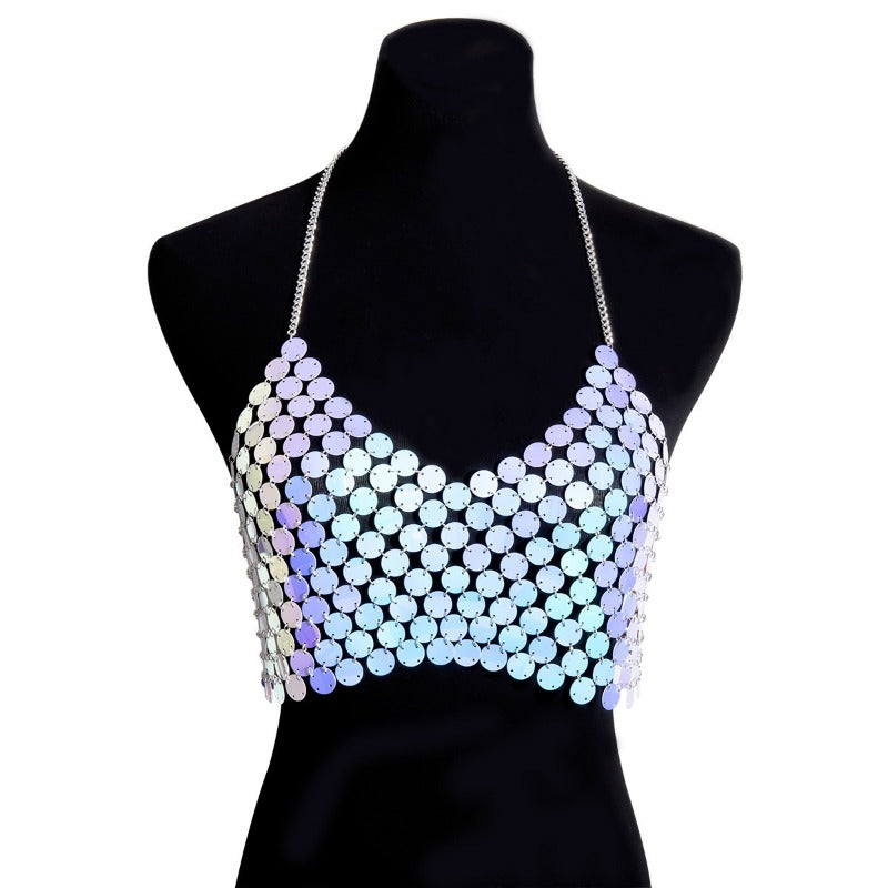 Mermaid Color Sequined Round Handmade Simple Body Chain