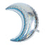 Giant Holographic Silver Moon Crescent Foil Balloon, Helium Supported, 35"