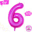 40 Inch Large Laser Hot Pink Foil Helium Number Balloons 0-9