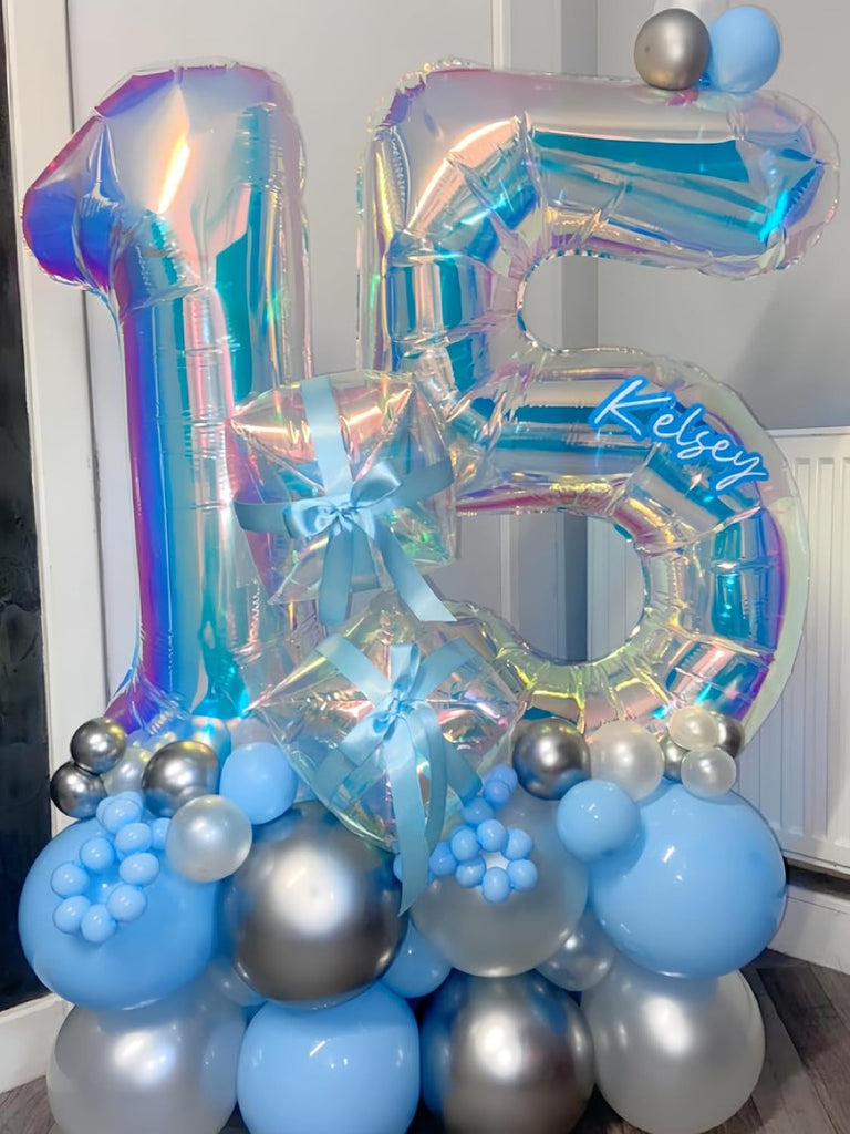 9Pcs Iridescent Clear 4D Cube Balloons 10 Inch