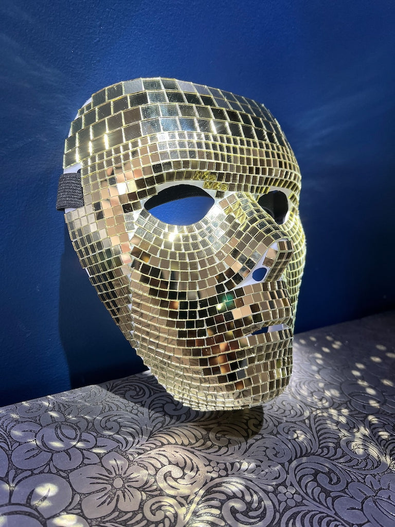 Masquerade Festival Disco Ball Whole Face Mask-Gold