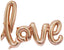 Love Balloon Banner 42.5 Inches Handwriting Letter Giant Celebration Balloon Romantic Wedding Bridal Shower Anniversary Engagement Party Decoration (Champagne-Gold)