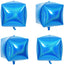 24 Inch Laser Holograpgic Blue Cube Foil Balloon, Blue Party Decoration(4 Count)