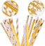 Paper Straws 200 Pack Biodegradable Gold 8.25