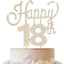 Happy 18th Birthday Gold Rhinestone Cake Topper