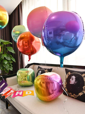 Purple and Blue Ombre 4pcs 16" Sphere Foil Balloon