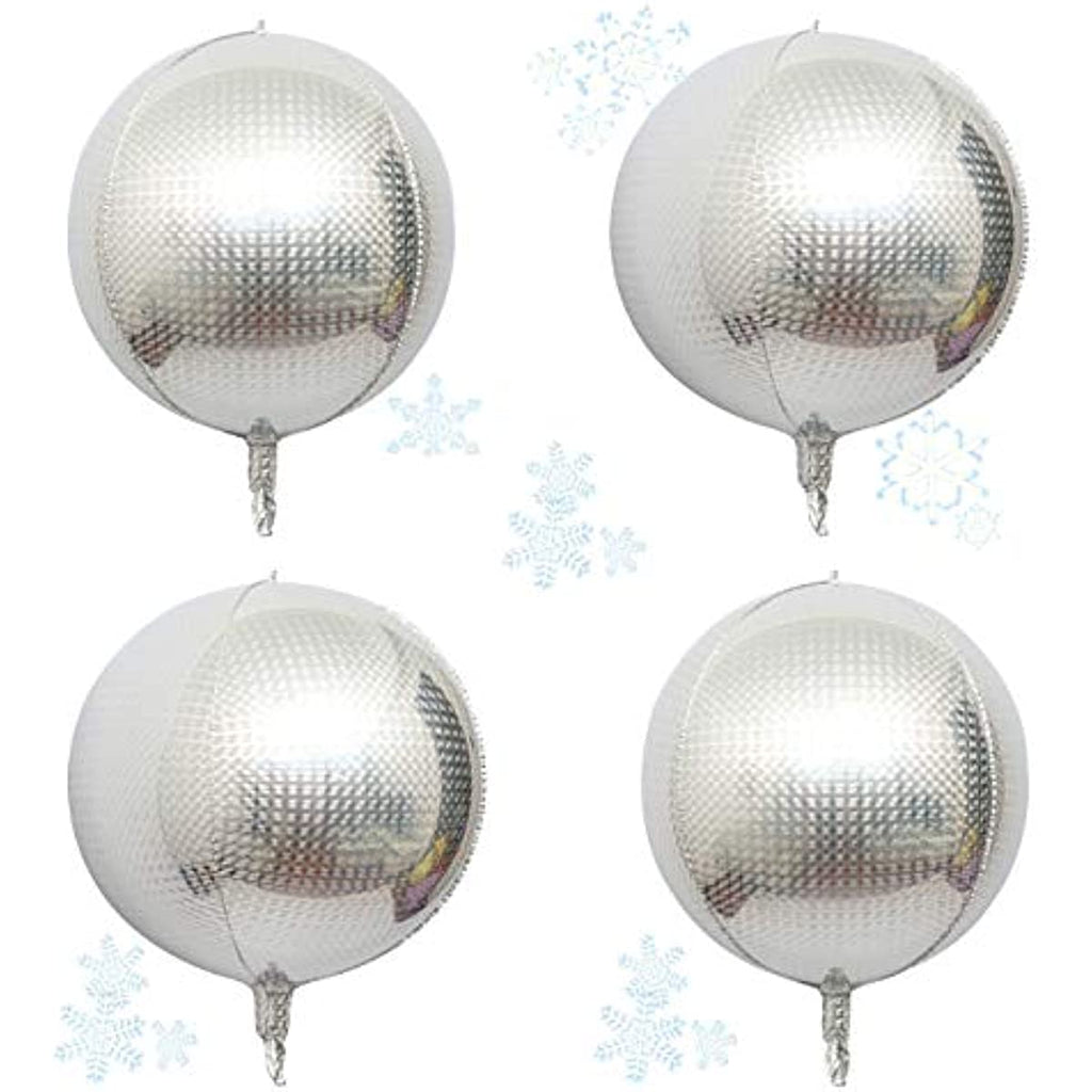 New Style 16" Orb Foil Balloons 4pcs-Holographic Laser Steel Ball Pattern