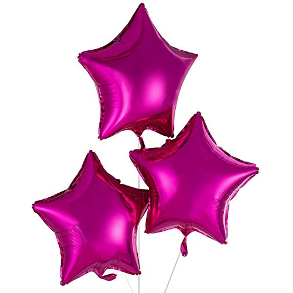 18 Inch 10pcs Hot Pink Star Mylar Balloons Helium Balloons