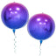 4D Gradient Purple Foil Round Balloons 8 Pack Helium Inflatable