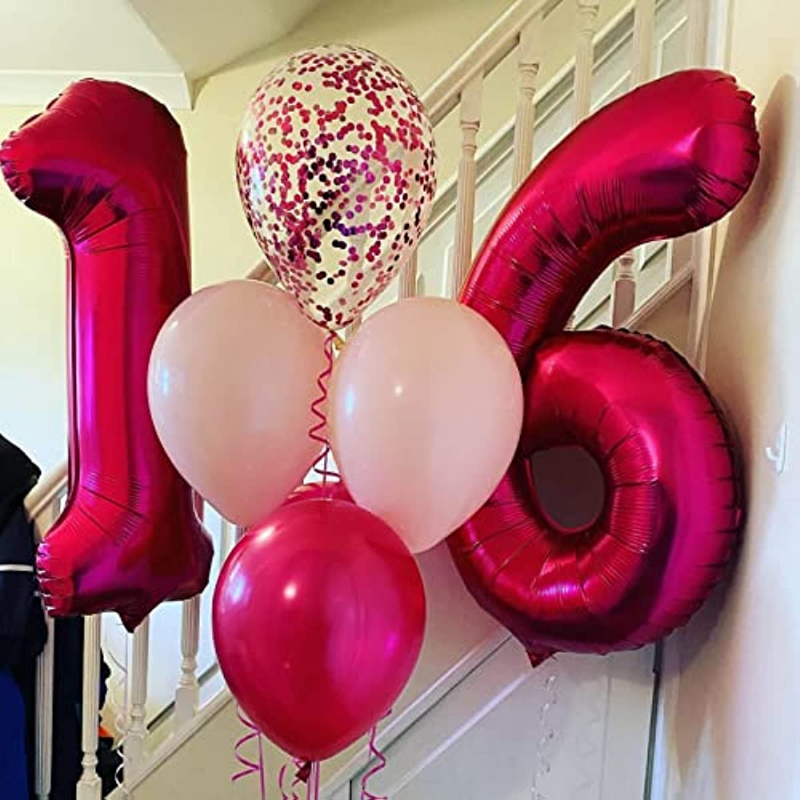 40 Inch Hot Pink Number 1 Balloon Large Size Jumbo Digit Mylar Foil Helium Bright Pink Balloons for Birthday Party Celebration Decorations Graduations Anniversary Baby Shower Photo Shoot