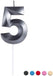 Birthday Candles Extended Big Number Candle Multicolor 3D Design Cake Topper Decoration for Any Celebration(0 Candle Black)