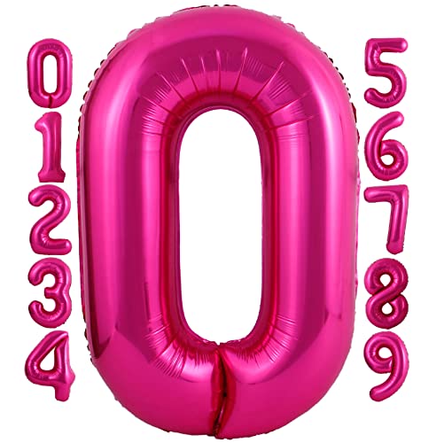 40 Inch Hot Pink Number 1 Balloon Large Size Jumbo Digit Mylar Foil Helium Bright Pink Balloons for Birthday Party Celebration Decorations Graduations Anniversary Baby Shower Photo Shoot