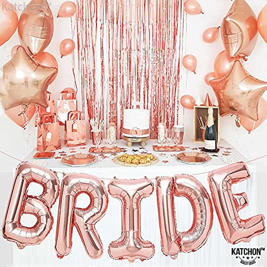 Large Rose Gold Bride Letter Foil Balloons Bachelorette - 40 Inch, Helium Available